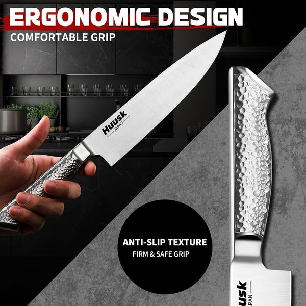 Kitchen Knife Set with Block & Built-In Sharpener - 15Pcs | Japanese Stainless Steel Knife Block Set - Sharp Professional Chef Sets for Kitchen - Homewarming Gift for Men2