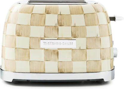 MACKENZIE-CHILDS 2-Slice Toaster, Decorative Toaster for Kitchen, Brown-And-White Mocha Check1