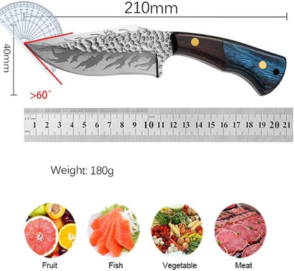 Meat Cleaver,Cleaver Knife, Stainless Steel Boning Knife Handmade Forge Knife Meat Cleaver Kitchen Chef Knife Butcher Knife Wooden Handle Kitchen Supplies2