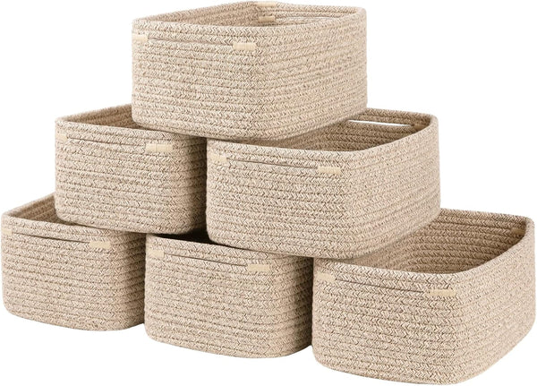 6 Pack Small Storage Baskets for Shelves, Basket for Organizing1