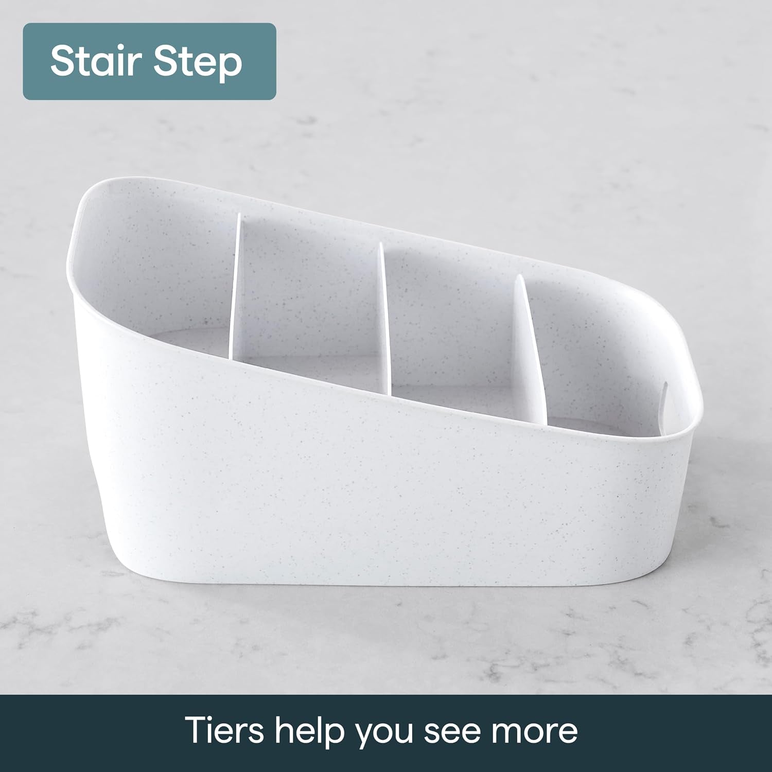 shelfbin-packet-organizer-4-tier-stairstep-raised-divided-bin-bpa-free-storage-caddy-for-kitchen-pantry-and-cabinet-organization-tea-bags-medicine-and-more