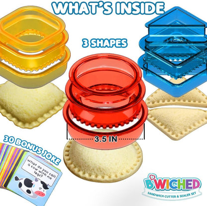 Sandwich Cutter and Sealer - Crustless Sandwich Maker - Cut and Seal | Lunch Box and Bento Box - Boys, Girls, Kids Lunch - Sandwich Cutters for Kids - Triangle, Circle, Square2
