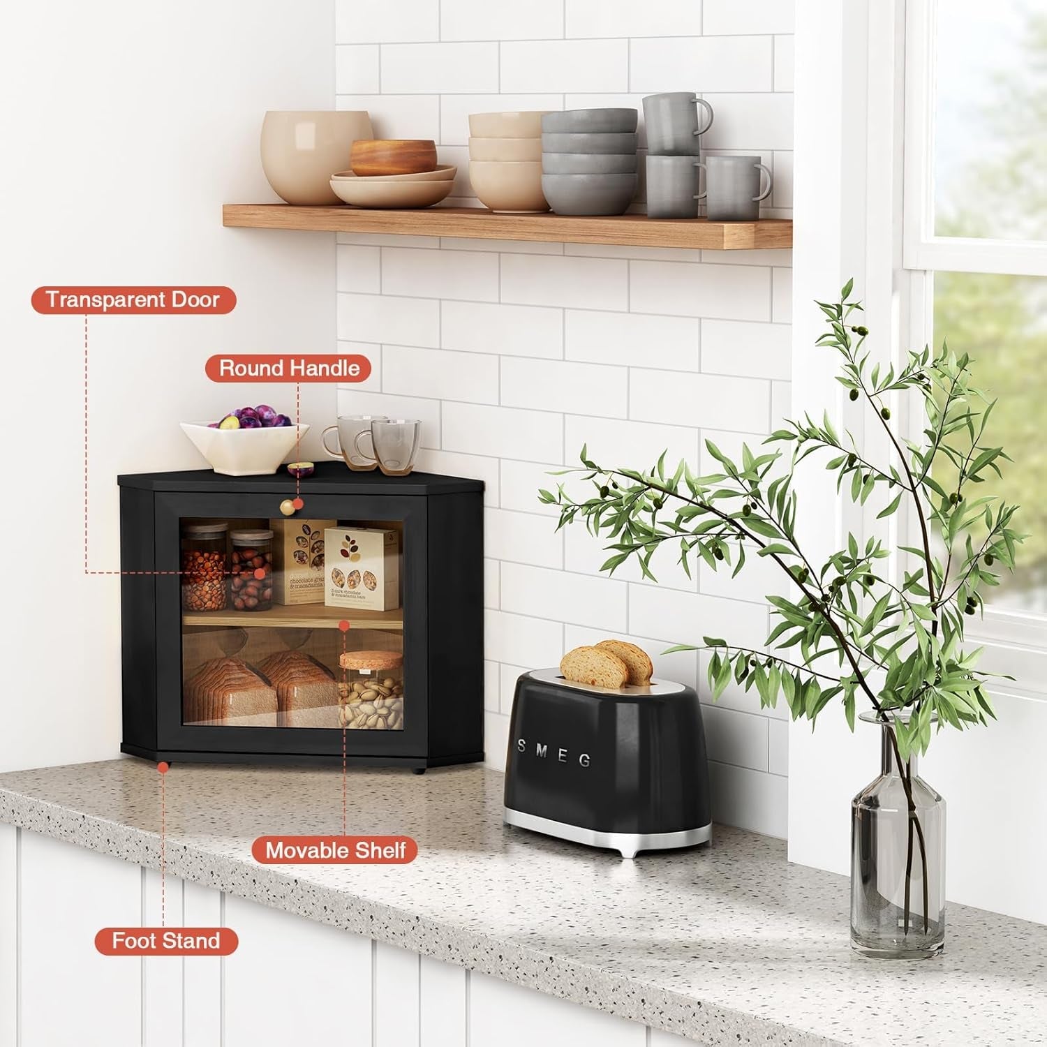 corner-bread-box-for-kitchen-countertop-black-bread-storage-container-for-homemade-bread-two-layer-breadbox-under-cabinet-mount-large-bread-holder-for-kitchen-counter-pantry-shelf
