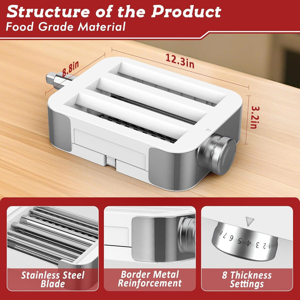 Meat Grinder Pasta Maker Attachment for Kitchenaid Stand Mixers,Set for Kitchenaid Mixer Attachments Includes Metal Food Grinder with Sausage Stuffer Tubes,3 in 1 Pasta Attachment,Dough Cutter4
