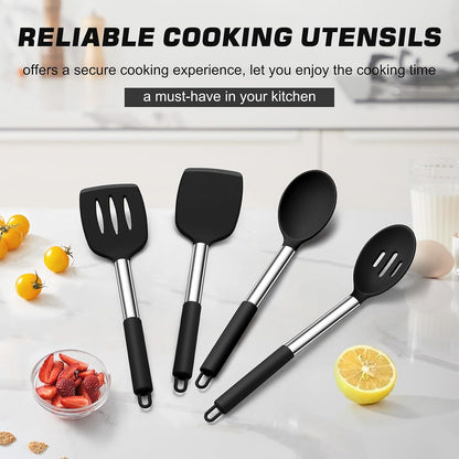 Kitchen Utensils, 4 PCS Silicone Cooking Utensils Spatula Spoon Set7