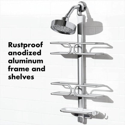 OXO Good Grips 3-Tier Aluminum Shower Caddy, Bathroom Organization4