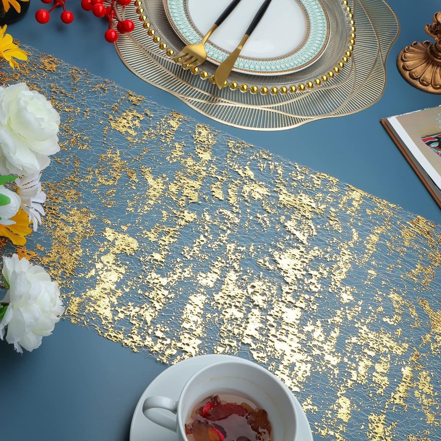 2-pieces-gold-table-runner-sequin-glitter-foil-metallic-thin-mesh-runner-roll-11x108-gold-table-decorations-for-event-party-wedding-birthday-party-christmas