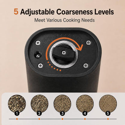 Electric Salt and Pepper Grinder Set, Rechargeable Automatic Salt and Pepper Shakers, Adjustable Coarseness Pepper Grinder with Led, Kitchen Appliances Gifts for Mom(Blackwhite)3