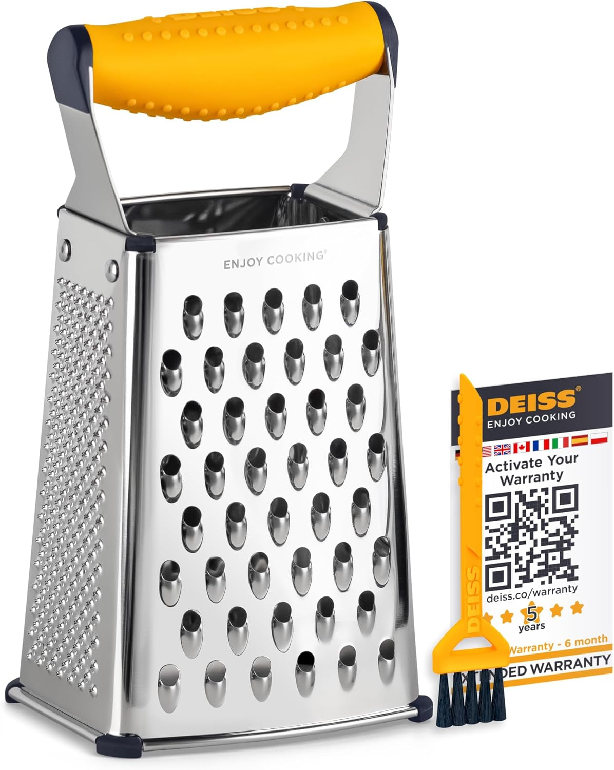 pro-box-grater-cheese-graters-for-kitchen-stainless-steel-cheese-grater-and-food-shredder-4-sided-hand-grater-for-block-cheese-vegetables-non-slip-base-dishwasher-safe