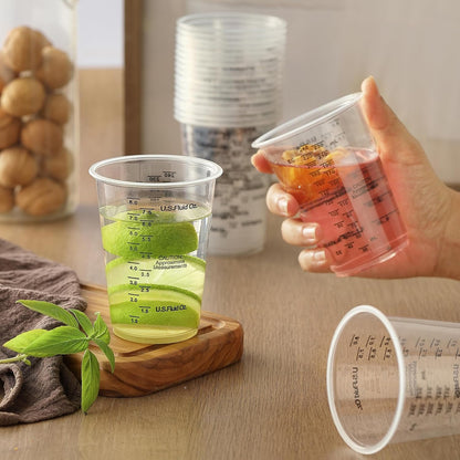 20Pcs 8Oz Graduated Clear Plastic Measuring Mixing Cups with 20Pcs Wooden Stirring Sticks for Mixing Paint, Pigments, Epoxy Resins9