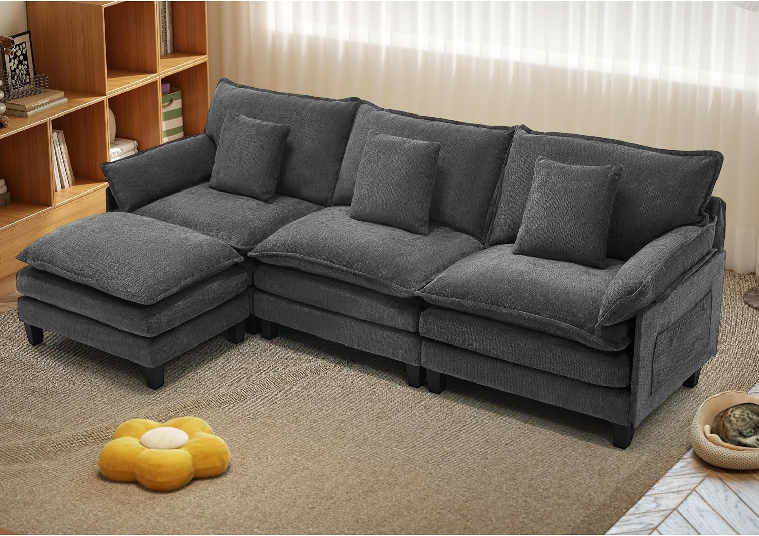 106-l-shaped-modular-sectional-cloud-couch-comfy-modern-sofa-with-ottoman-4-seat-deep-seat-sofa-with-pillows-for-living-room-bedroom-and-apartment-modular-sofa-grey