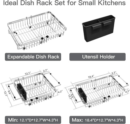 Dish Drying Rack over the Sink with Utensil Holder9