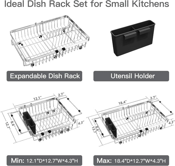 Dish Drying Rack over the Sink with Utensil Holder9