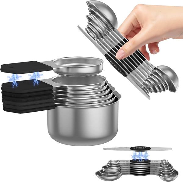 Magnetic Measuring Cups and Spoons Set – 304 Stainless Steel1