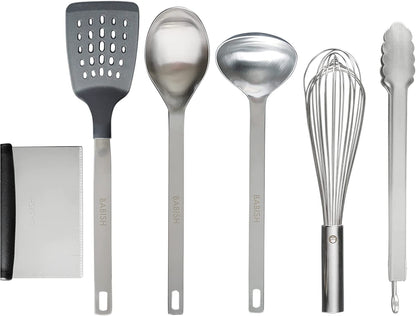 11 Piece Essential Teak Wood, Silicone, and Stainless Steel Tool Set5