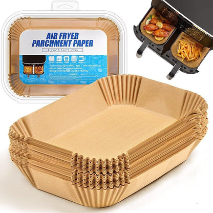 Air Fryer Liners Disposable for Ninja Airfryer: 125Pcs 8.7X5.5" Rectangle Parchment Paper for Air Fryer Dual Basket Ninja DZ201 DZ401 Foodi 8Qt and above Air Fryer Liner Accessories1