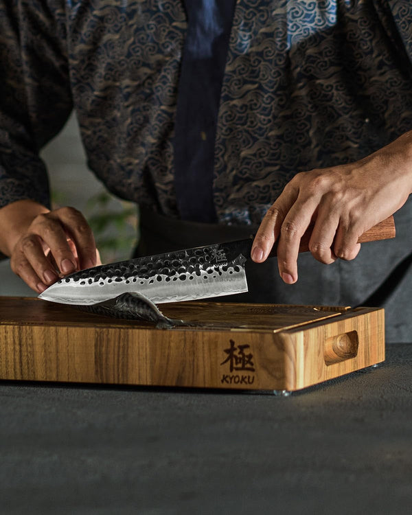 8" Chef Knife - Japanese 3 Layer Steel Kitchen Knife Rosewood Handle2