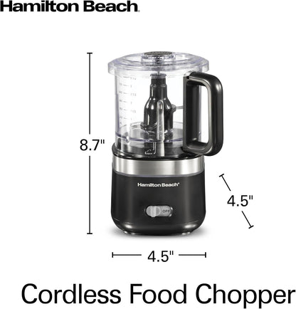 Powerful Cordless Mini Food Processor & Vegetable Chopper | 4 Cup Capacity | Fast Recharging, Includes Power Adapter | Chop, Puree, Emulsify, Grind Anywhere | Dishwasher Safe | Black8