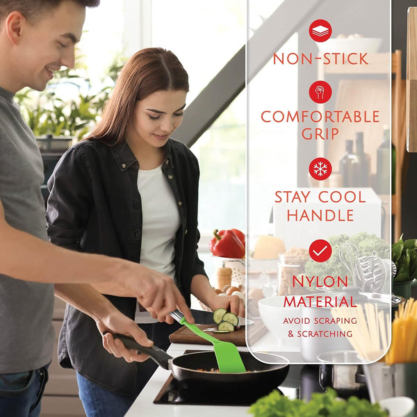 Kitchen Utensils Set, Cooking Utensil Set Kitchen Gadgets, Pots and Pans Set Nonstick and Heat Resistant, 24 Pcs Nylon and Stainless Steel, Spatula Set, Apartment Essentials Kitchen Cookware Sets3