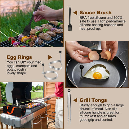 14PCS Griddle Accessories Kit, Flat Top Grill Accessories Set for Blackstone and Camp Chef, Grill Spatula Set with Enlarged Spatulas, Scraper for Outdoor Barbecue | Griddle Tools Set for Blackstone, Grill Spatula Set with Enlarged Spatulas, Scraper for Outdoor Barbecue6