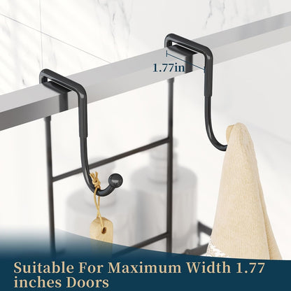 over the Door Shower Caddy - 3 Tier Shower Shelves Hanging with Soap Holders, Large Capacity Shower Organizer with 6 Hooks, Bathroom Rack and Storage, Black6