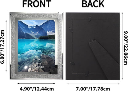 12 Pack 5X7 Picture Frame, Sparkle Glass Photo Frames 5 by 7 for Tabletop, Horizontally or Vertically7