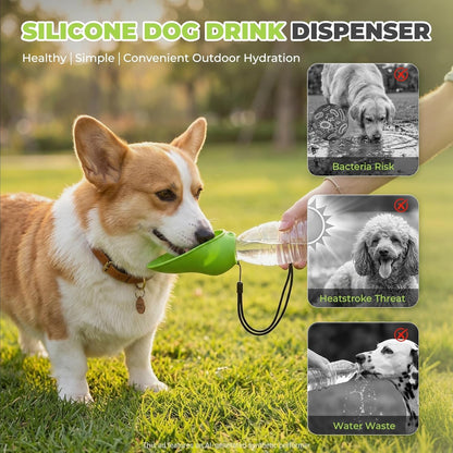 Dog Portable Water Bottle,Foldable Dog Water Bowl for Walks，Green4