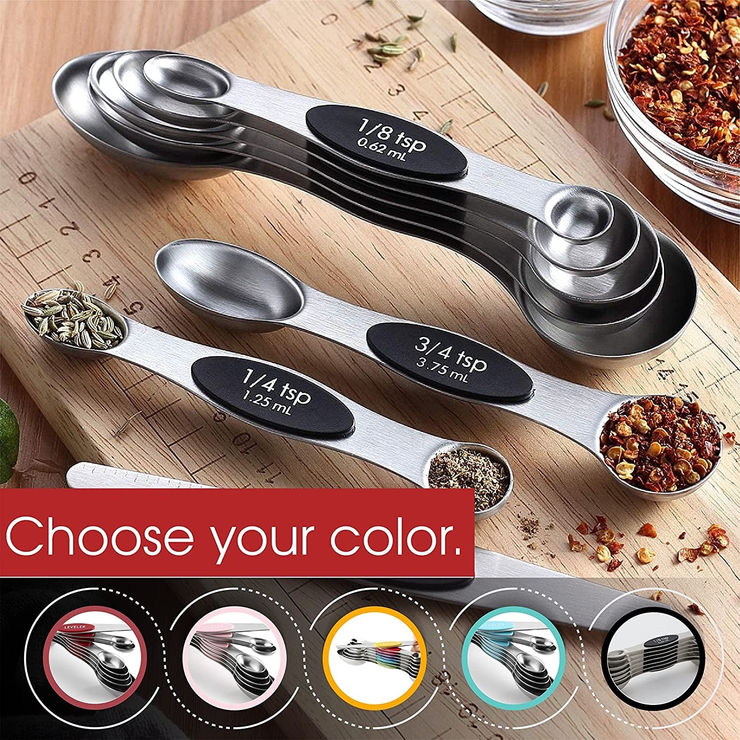 stainless-steel-magnetic-measuring-spoons-set-of-8-black-dual-sided-metal-teaspoon-tablespoon-measuring-spoons-with-leveler-for-dry-liquid-ingredients-nesting-dishwasher-safe