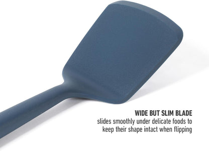 Calphalon Edge Silicone Turner, Flexible Silicone Cooking Spatula with Reinforced Core, Heat-Resistant Nonstick-Safe Turner for Flipping & Cooking, Navy5