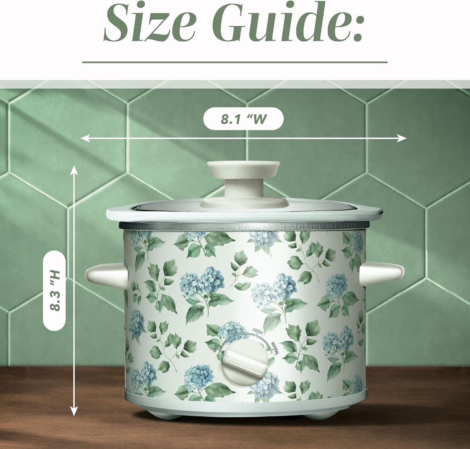 2qt-mini-electric-round-slow-cooker-adjustable-settings-removable-stoneware-pot-tempered-glass-lid-dishwasher-safe-cool-touch-side-handles-floral-blue-green