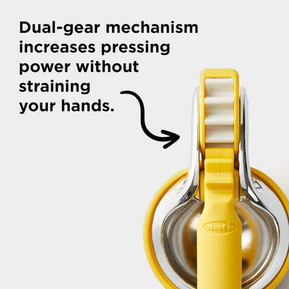 Freshforce Lemon Squeezer Citrus Juicer, Manual Hand Press with Dual-Gear Power for Maximum Juice Extraction, Durable, Yellow4