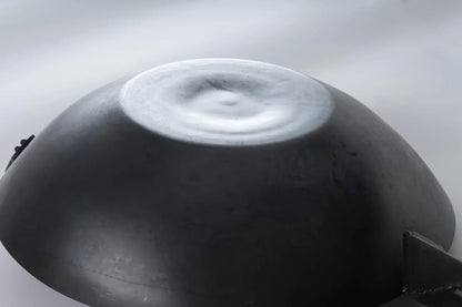 Black13 Flat Pre-Seasoned Hammered Carbon Steel Wok with Wooden and Steel Helper Handle (13 Inch, Flat Bottom)4