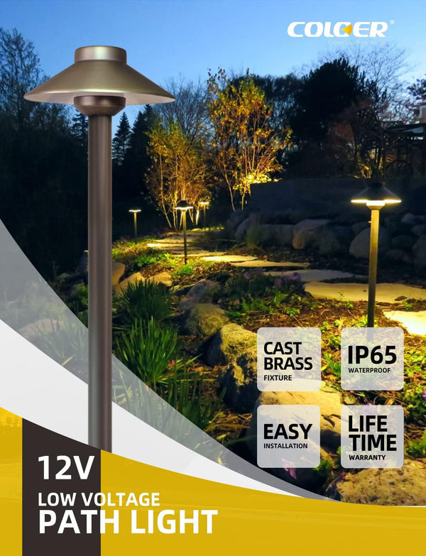 Brass Low Voltage Pathway Lights 4-Pack with 3W LED G4 Bulb (602B)2