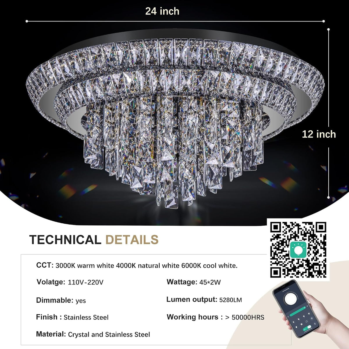24-flush-mount-crystal-chandeliers-with-remote-and-app-black-ceiling-light