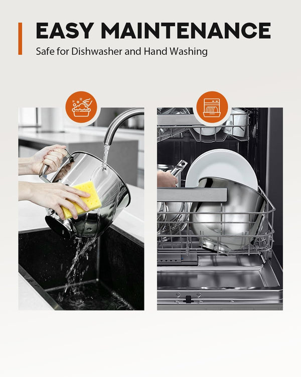 5QT Stainless Steel Mixing Bowl for Kitchenaid Tilt‑Head Stand Mixers – Fits for for Kitchenaid Mixer Bowl 4.5-5 Quart Models,Dishwasher Safe4