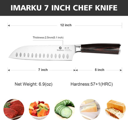 Santoku Knife 7 Inch with Sharp Japanese High Carbon Stainless Steel | Ultra Sharp Chef Knife, Kitchen Gadgets 2026, Apartment Essentials with This Kitchen Knife, Unique Gifts for Women Men2