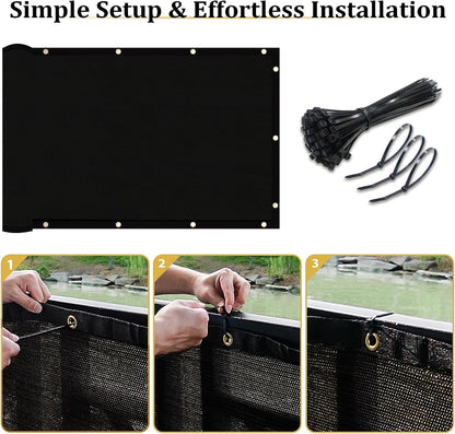 4'×50' Privacy Fence Screen 170GSM Heavy Duty Mesh Shade Net for Garden Backyard Wall Decor, Black4