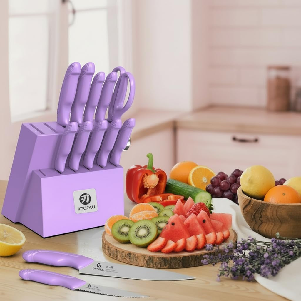 14-piece-knife-set-with-block-utility-knife-purple-glides-through-meat-fish-veggies-bread-standout-color-for-stylish-kitchens-built-in-sharpener