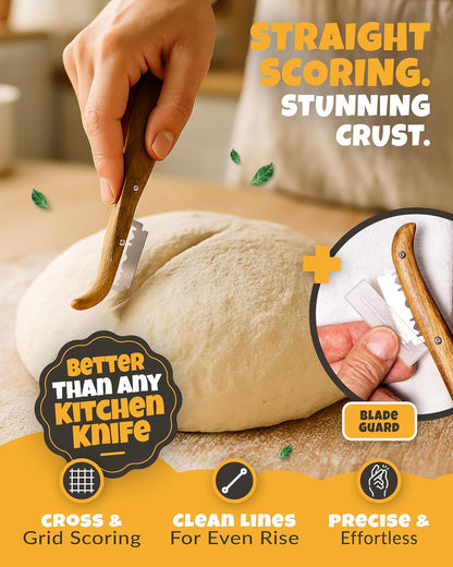 Bread Lame 2-Piece Set for Controlled Dough Scoring with 5 Blades4