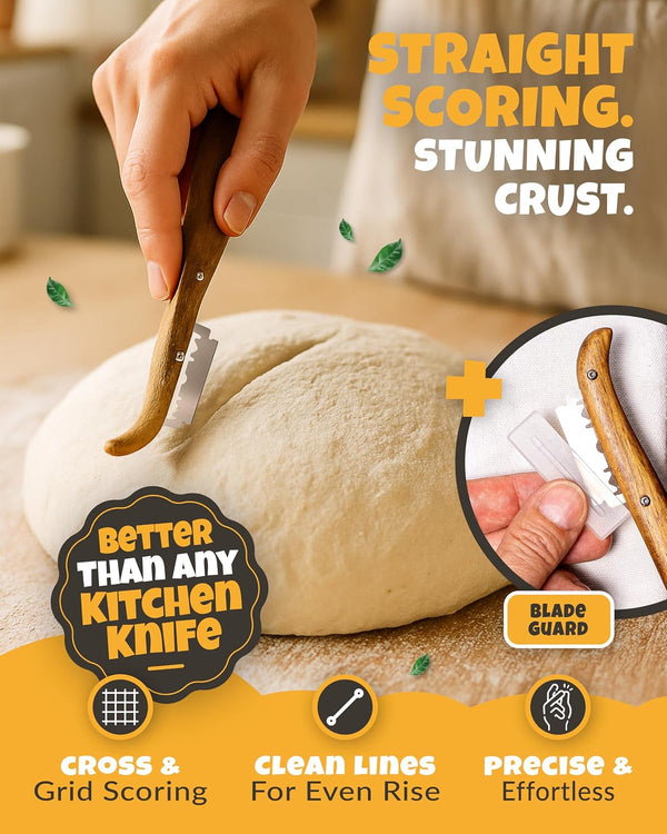 Bread Lame 2-Piece Set for Controlled Dough Scoring with 5 Blades4