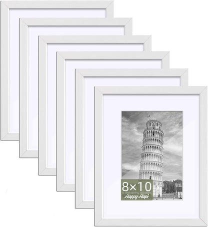 8X10 Picture Frame Set of 6, Wall or Tabletop Display, White1