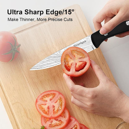 Chef Knife Set 3PCS, Kitchen Knife Set with Cover, Ultra Sharp Kitchen Knife, High-Carbon Chefs Knives with Stainless Steel 8 Inch Paring Knife for Cooking, Chopping, Slicing6