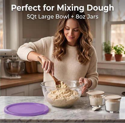 5 Quart Large Glass Mixing Bowl, Clear Large Salad Bowls Glass Big Mixing Bowls for Kitchen Storage6
