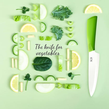 Ceramic Chef Knife 8 Inch with Protective Cover – Zirconia Ceramic Blade for Food Preparation – Lightweight Kitchen Knife (Green)7
