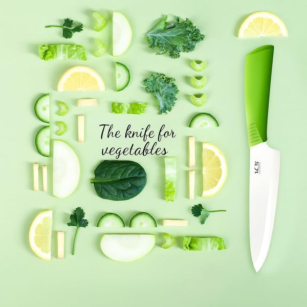 Ceramic Chef Knife 8 Inch with Protective Cover – Zirconia Ceramic Blade for Food Preparation – Lightweight Kitchen Knife (Green)7