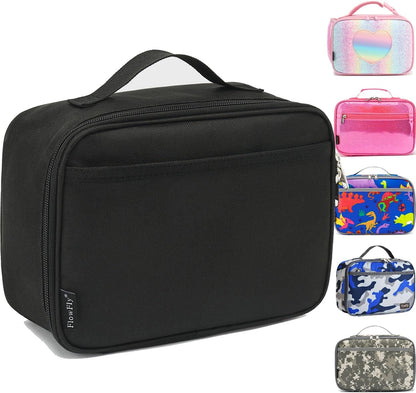 Kids Lunch Box Insulated Soft Bag Mini Cooler Back to School Thermal Meal Tote Kit for Girls, Boys, Black1