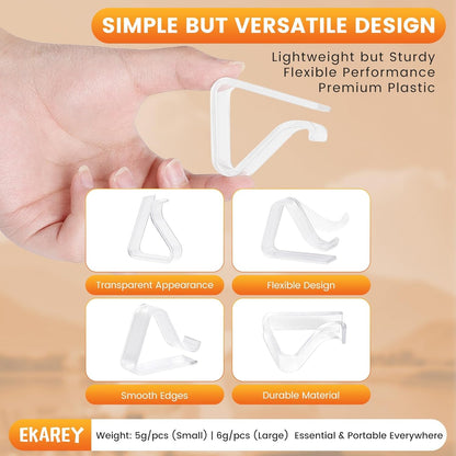 24 PCS Clear Tablecloth Clips Holder Securing Outdoor & Indoor Table Cloth | Windproof & Waterproof & Durable & Transparent Plastic Table Cover Clamp for Party, Picnic,Wedding,Camping,Christmas (Large)8