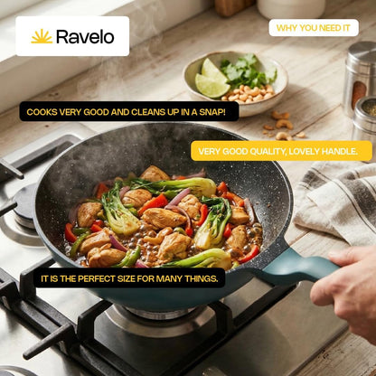 Nonstick Wok Pan with Glass Lid, 11.8In Die Cast Stir Fry Pan | Deep Ceramic-Coated Wok with Glass Lid, Soft-Touch Handle, and Induction-Ready Base for Stir Fry and Everyday Cooking.6