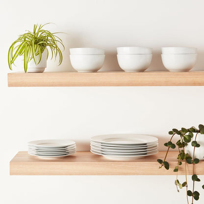 Porcelain Dinnerware Set, Microwave and Dishwasher Safe, Service for 6, 18-Piece, Plates, Bowls, White3