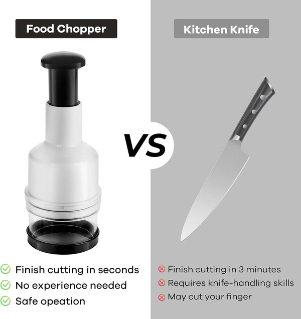 Vegetable Chopper, Manual Food Processor, Hand Push Garlic Onion Cutter, Suitable for Vegetables, Ginger, Fruits, Nuts, Herbs8